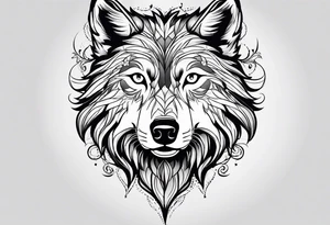 Wolf face tattoo idea