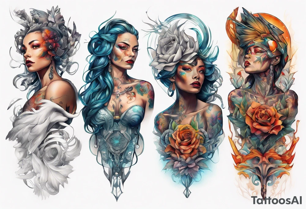 majestic woman by Android Jones tattoo idea