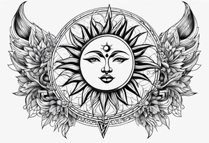 Sun and moon tattoo idea