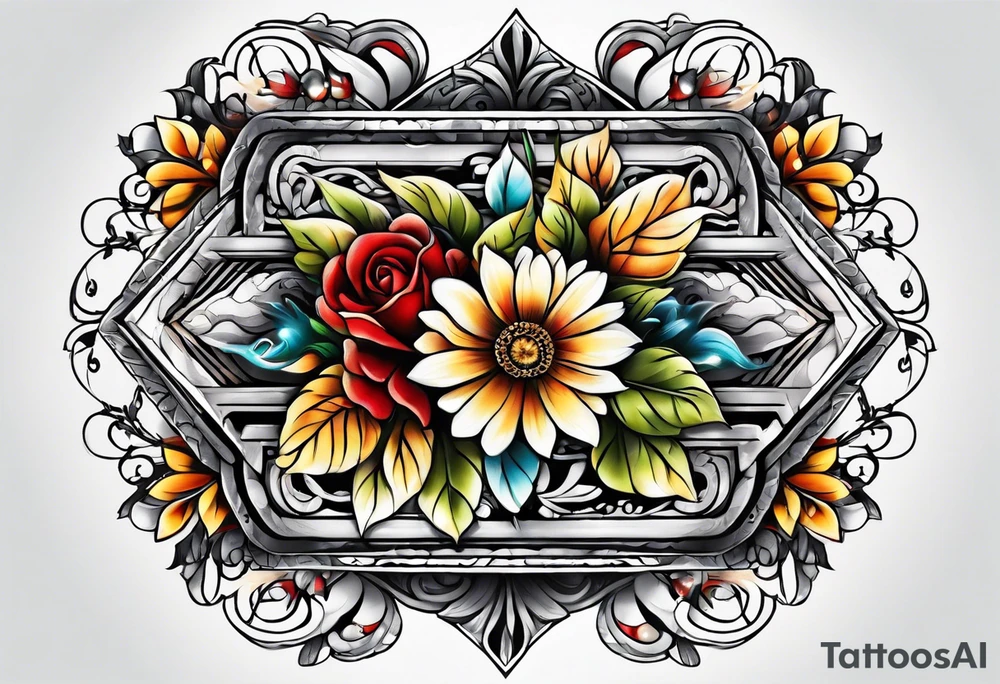 full body tattoo rectangle tattoo idea