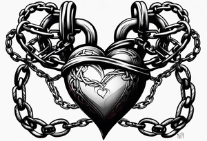 Heart wrapped in chains tattoo idea