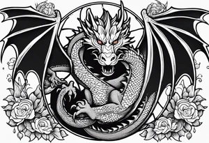 dragon holding orb tattoo idea