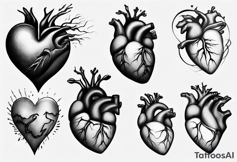 Realistic heart tattoo idea