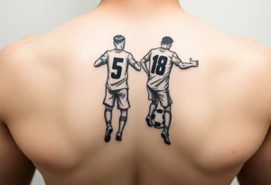 Shoulder 
Brothers Soccer Players Number 5 Number 8 tattoo idea