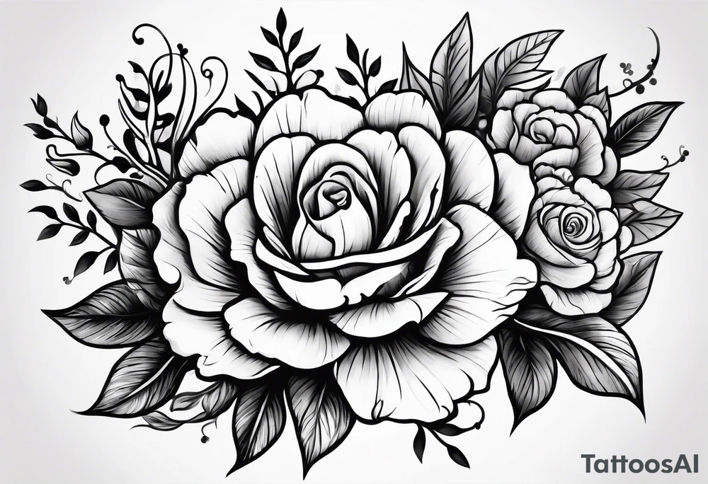 Bouquet de fleurs tattoo idea