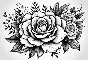 Bouquet de fleurs tattoo idea