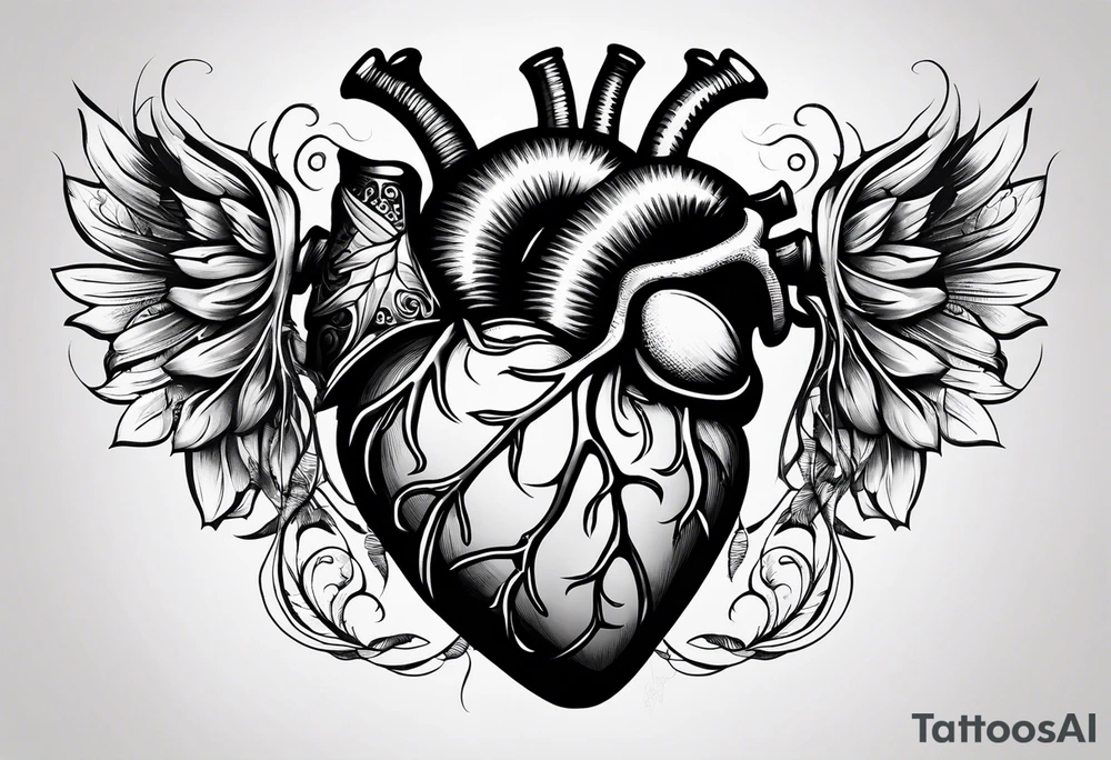 ribs exposing anatomically correct heart tattoo idea
