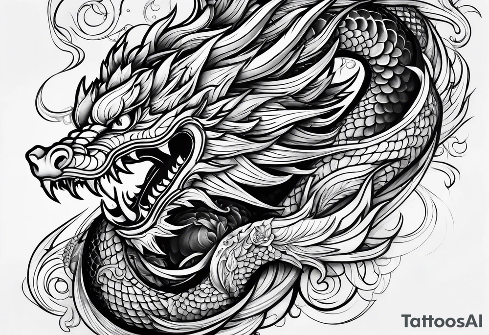 Dragón chino tattoo idea