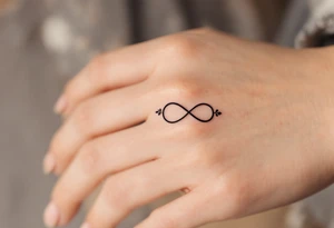 A rose band with a small infinity symbol tattoo idea