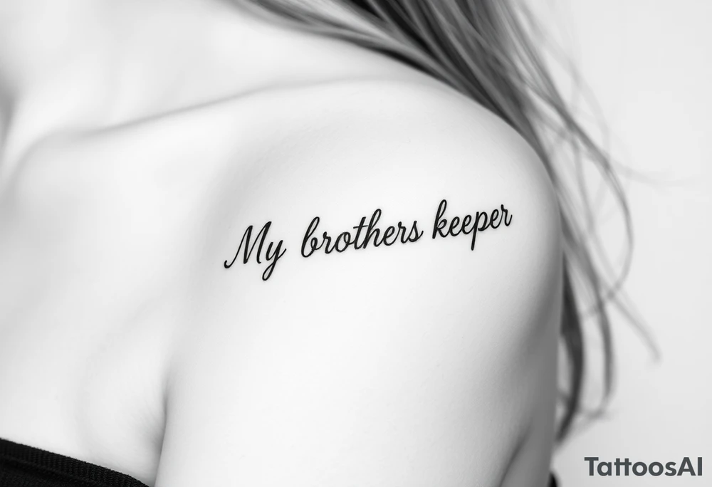 A microphone cords writing the words “My brothers keeper” tattoo idea