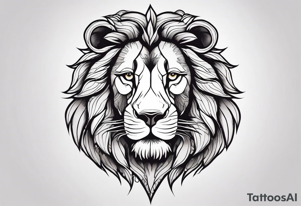 powerful majestic lion, close-up tattoo idea