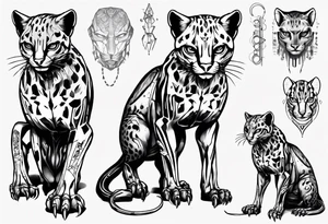cybernetic ocelot full body tattoo idea