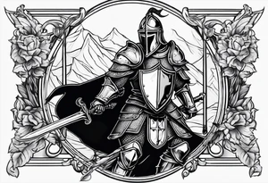 knight in battle tattoo idea