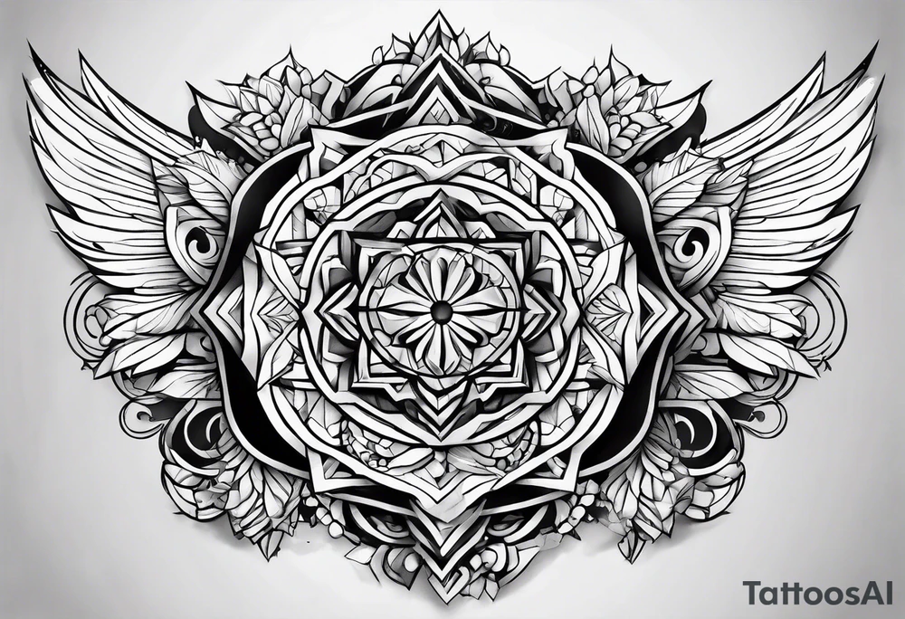 three-dimensional figure tattoo idea