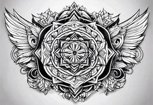 three-dimensional figure tattoo idea