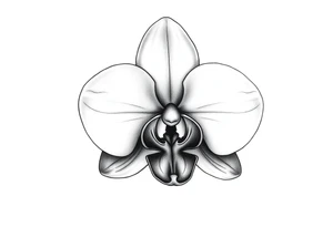 Small orchid flower tattoo idea