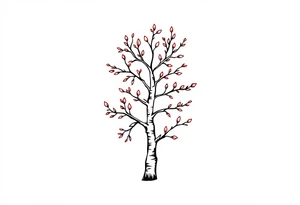 small birch tree tattoo idea
