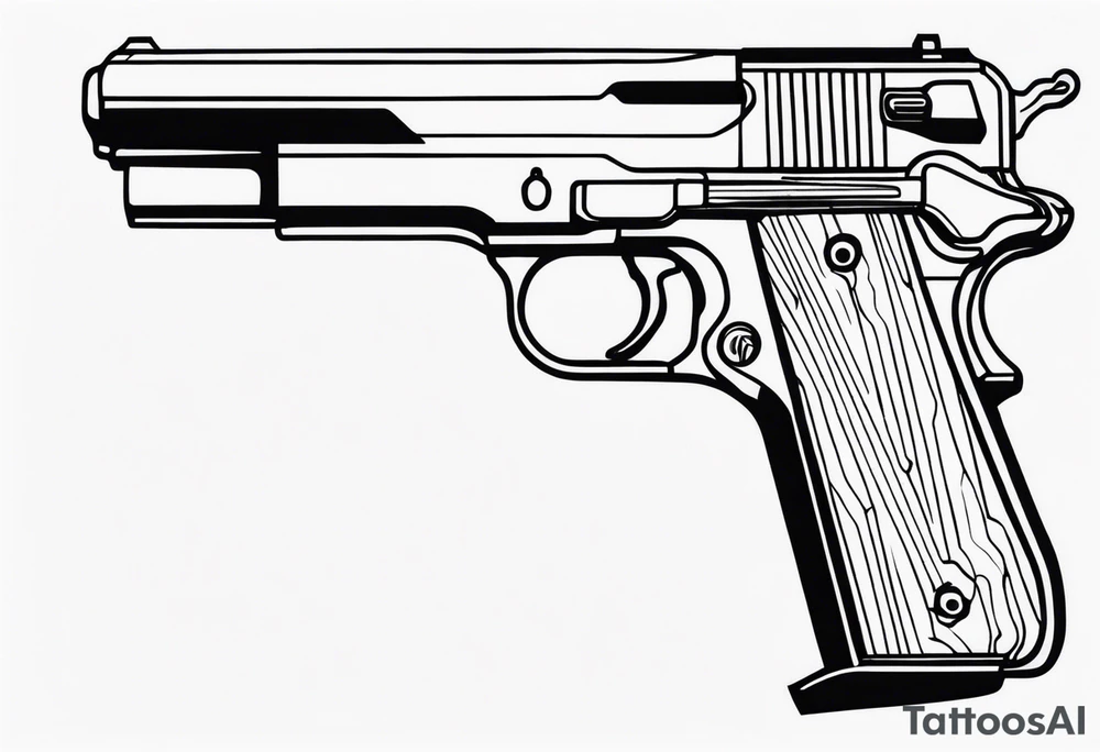 Gun with extended magazine tattoo idea