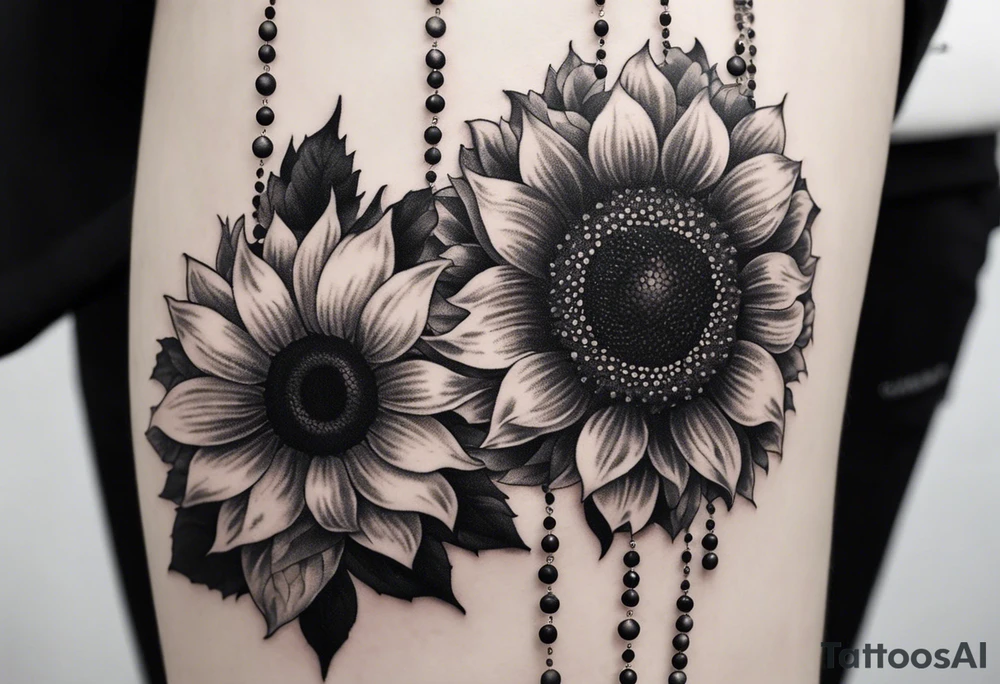 Sunflower chain tattoo idea