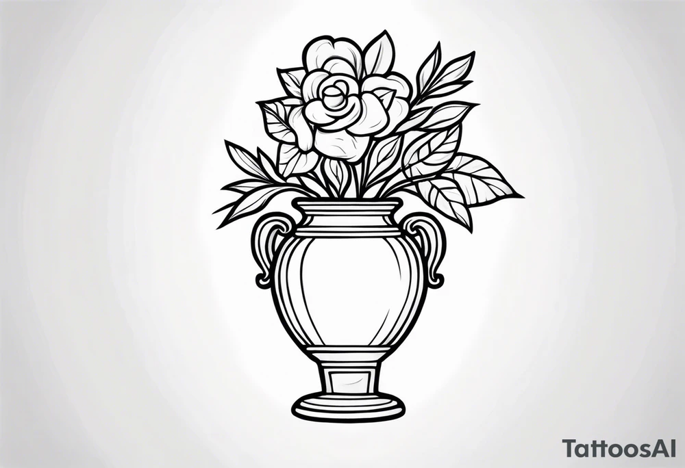 Traditional vase tattoo idea