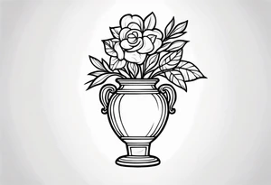 Traditional vase tattoo idea