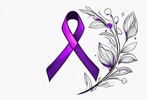 Purple cancer ribbon tattoo idea