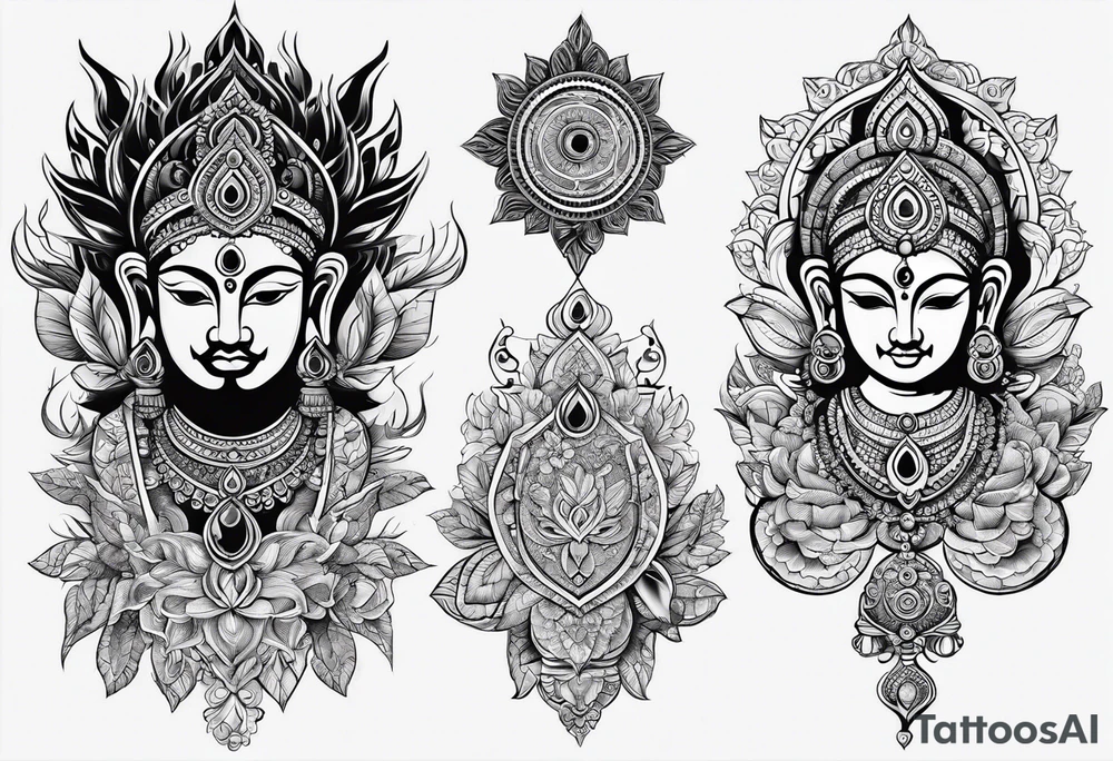 hindu elements tattoo idea