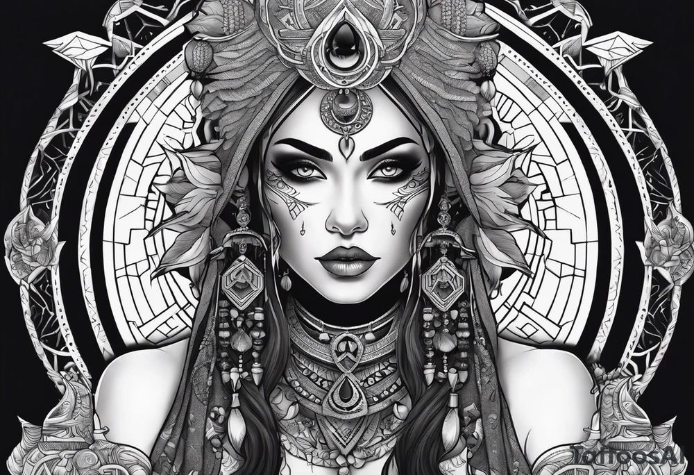 kali ma, alien goddess, valkrye, aries, pirate, divine feminine, zenza resonance, pachamama, lotus azul, blank panther, eagle, skull, 5D, nueva gaya, dna 12 tattoo idea