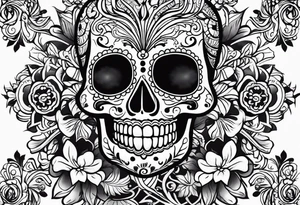 Mexico day of dead , rectangle tattoo idea