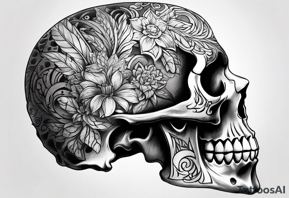 SIDE VIEW SKULL tattoo idea