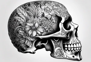 SIDE VIEW SKULL tattoo idea