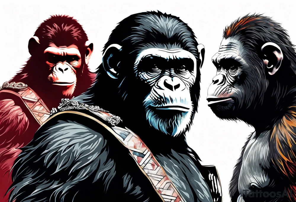 Caesar from the movie planet of the apes tattoo idea