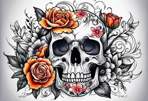 Flowers cancer tattoo idea