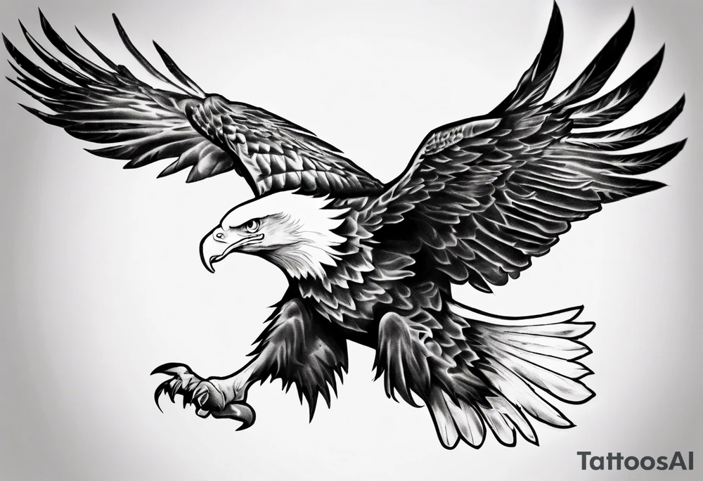 dive bombing bald eagle tattoo idea