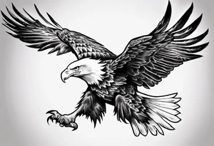 dive bombing bald eagle tattoo idea
