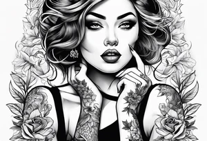 girl with tattoos smoking weed,full body tattoo idea