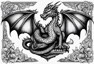 Dragon dumbbell tattoo idea