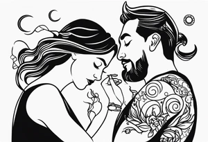 Couple's tattoos capricorn and aquarius tattoo idea
