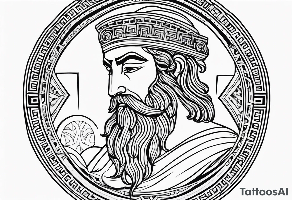 Greek, god, traditional tattoo idea