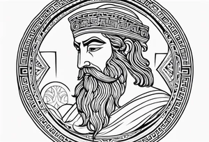 Greek, god, traditional tattoo idea