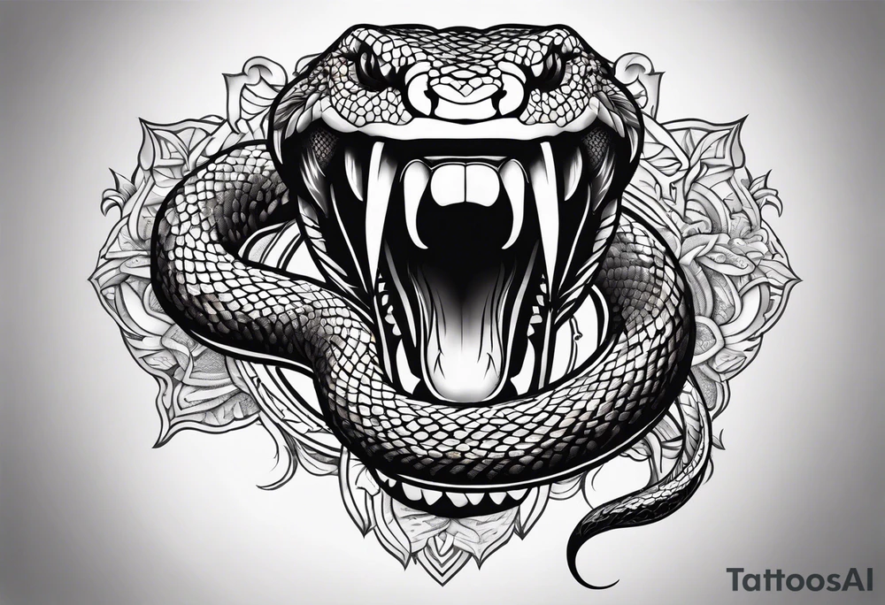 snake on left arm with an open mouth tattoo idea snake on left arm with an open mouth tattoo idea