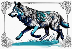 Wolf running tattoo idea