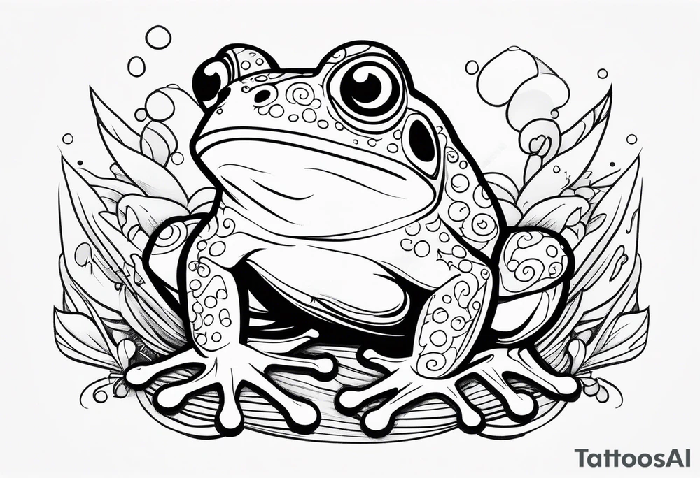 Frog battle, illustrative tattoo idea