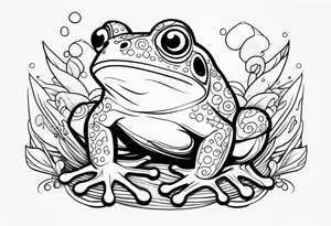 Frog battle, illustrative tattoo idea