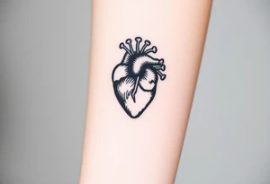 medieval heart woodcut tattoo idea