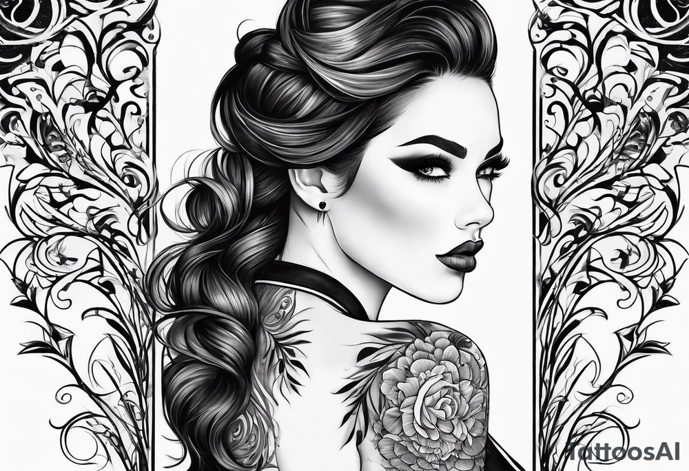 single strand of hair tattoo idea