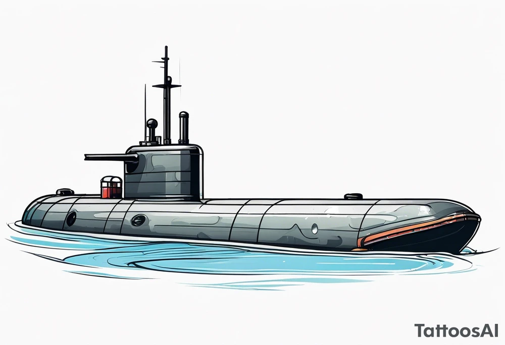 modern submarine surfacing slight left turn front view tattoo idea modern submarine surfacing slight left turn front view tattoo idea