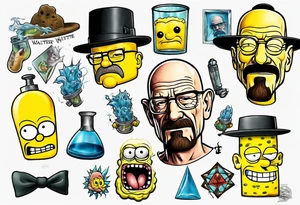 Walter white sponge bob tattoo idea