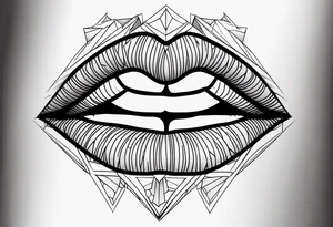 Lips with Lilith moon tattoo idea