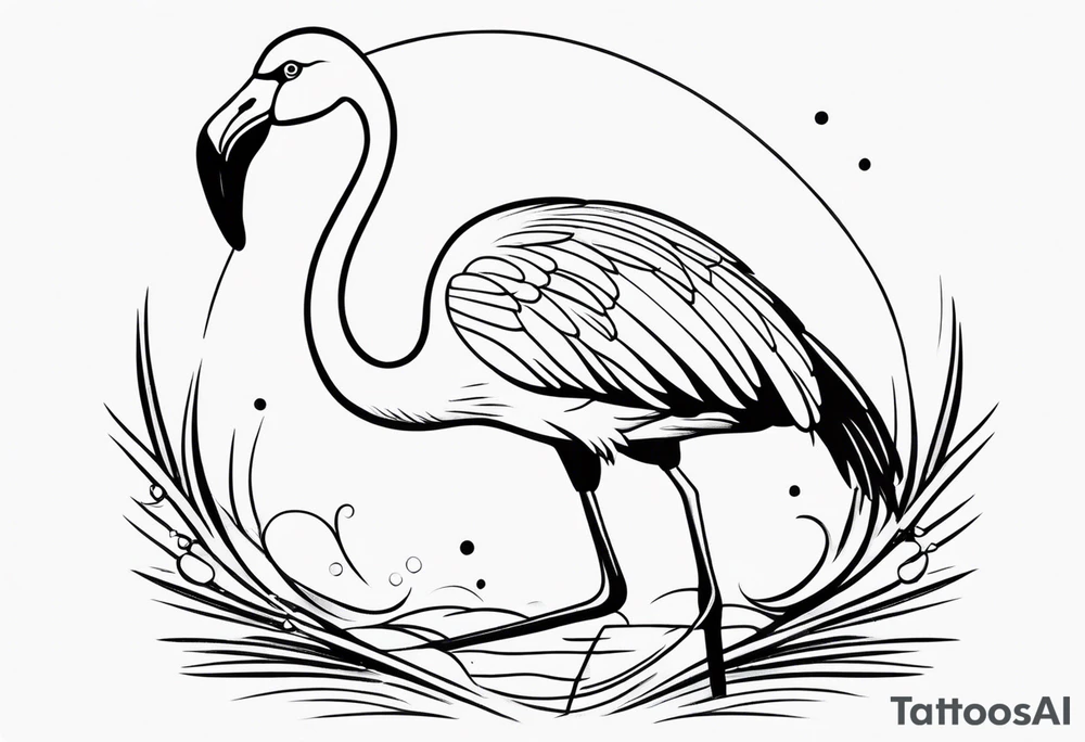 cute flamingo tattoo idea
